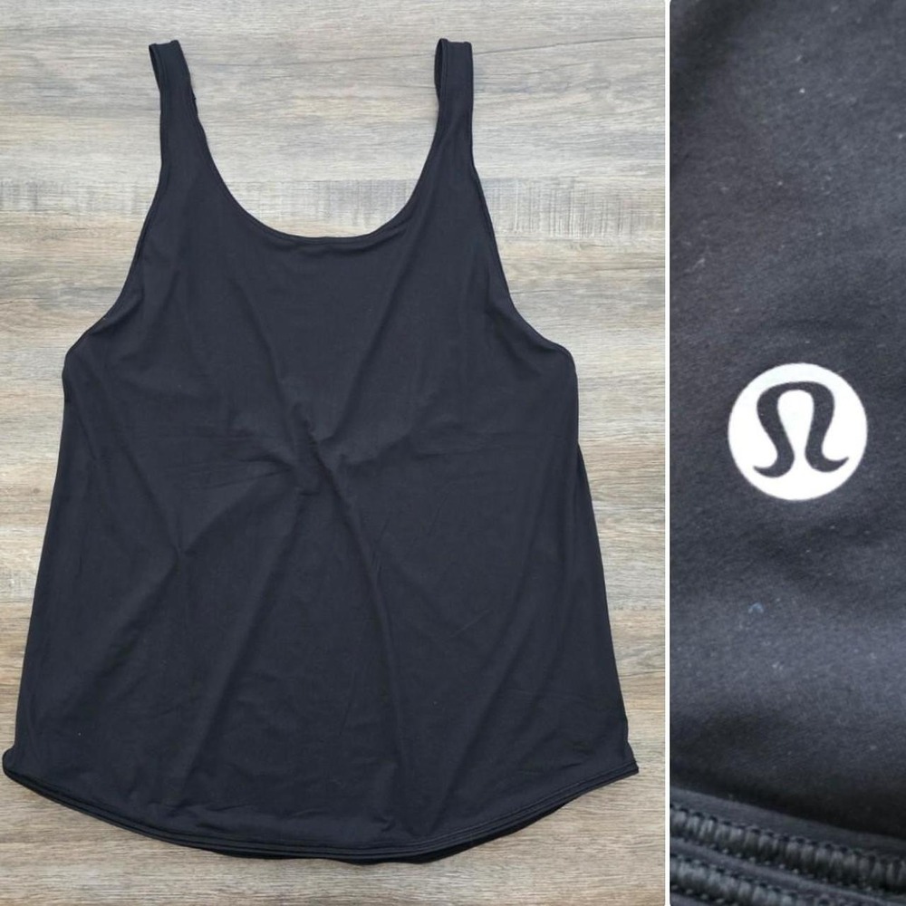 Lululemon Back Burner Yoga Tank Black Strappy Mesh Burnout Womens Size 6 Small